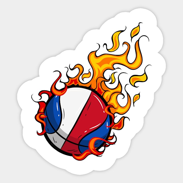 Basektball ball on Fire Sticker by soufyane